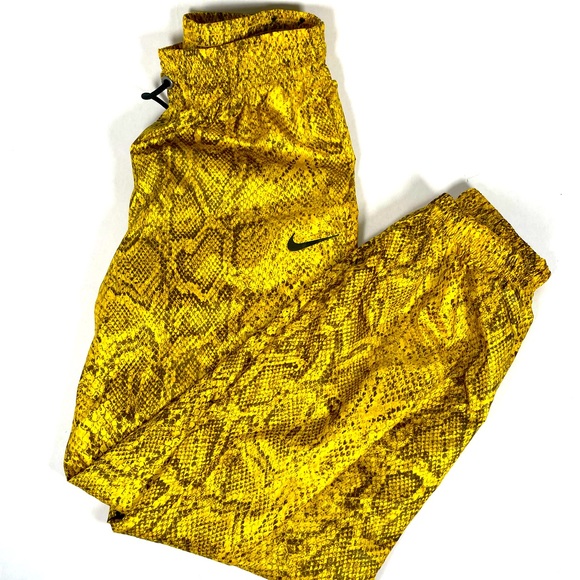 Nike Yellow Snakeskin Track Pants Size Extra Small - Picture 1 of 7
